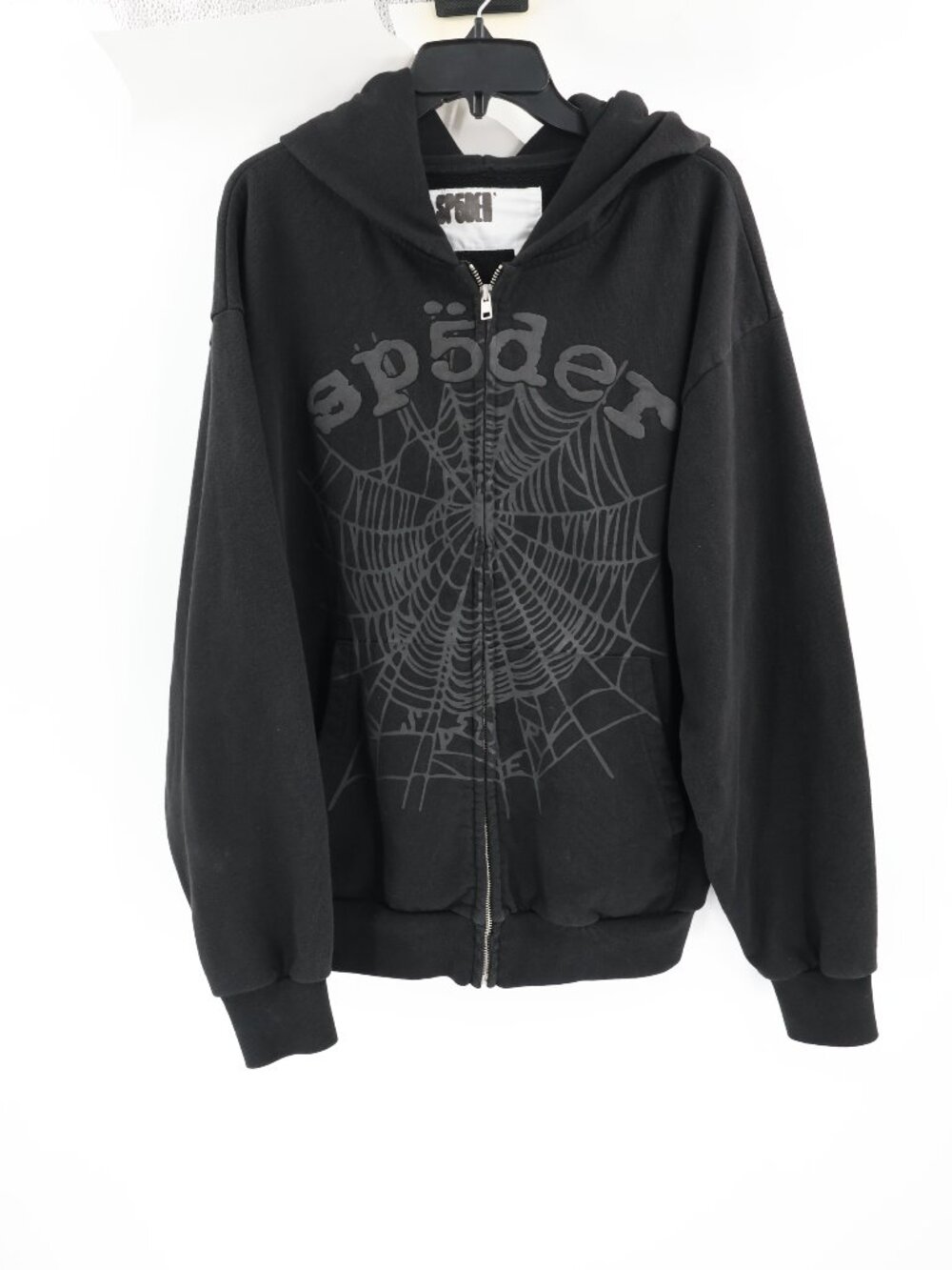 Sp5der Hoodie Mens Large King Spider og web v2 phantom full zip jacket hip hop
